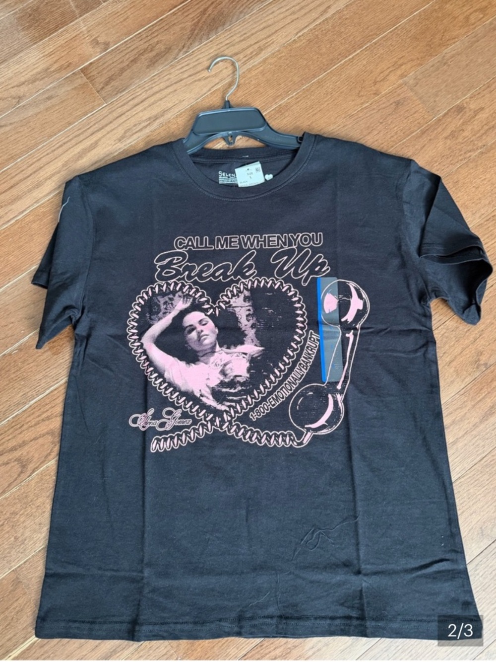 Target for Selena Gomez Black Short-Sleeve Tee with Pink Graphic Heart Print - Picture 2 of 3